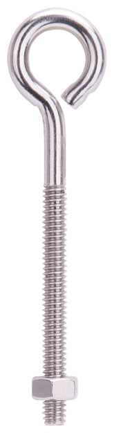 ProSource LR295 Eye Bolt, 6 mm Thread, Machine Thread, 2-1/4 in L Thread, 15/16 Dia Eye, 182 lb Working Load